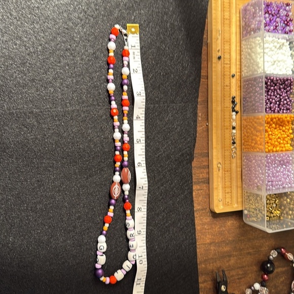Vibrant 'Go Tigers' Beaded Necklace - Picture 5 of 5